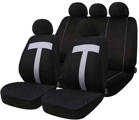 Enerfero Autositzbezug, Universal-Set, Sitzbezüge Auto, Kindersitz Bezug Universal, 100 % Polyester, atmungsaktiv und bequem, mit Buchstabe T