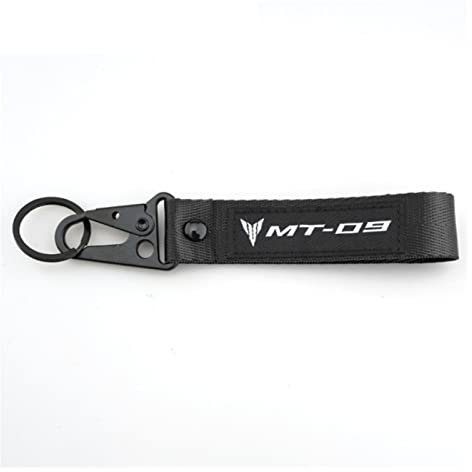 Motorrad Schlüsselanhänger Für Yamaha MT09 MT-09 2015-2021 Motorrad CNC Zubehör Schlüsseletui Cover Shell Embroidere Schlüsselanhänger Ring Kette (Farbe : 1 Black Keychain, Size : 1)