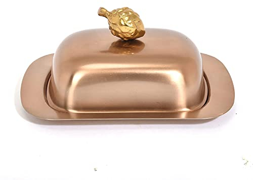 CJCSM Mantequera, Mantequillera con Tapa, Mantequera de Acero Inoxidable para Recipiente de Mantequilla de encimera