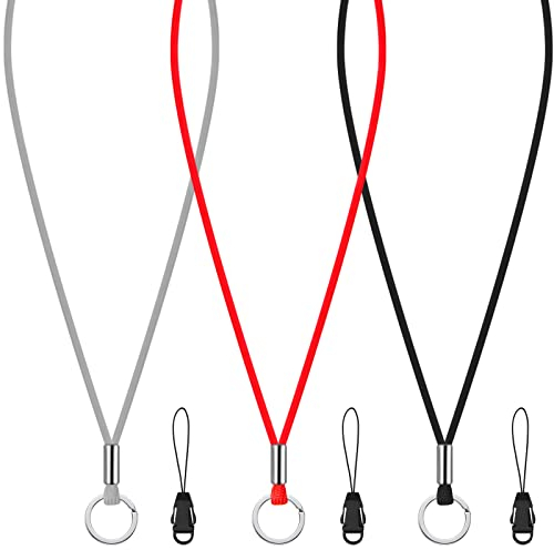 3 Stück Schlüsselband Lang Lanyard Schlüsselanhänger Umhängeband Lanyard Schlüsselband Schlüsselkette Band mit Ring für Schlüssel Ausweis Handy Kamera Lanyard, 3 Farben