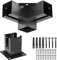 TROPTOLKY 4x4 Pergola Brackets Kit, 3-Way Powder-Coated Woodworks Corner Brackets, 1 Bracket Shoulders & 1 Wood Post Base, 2PCS Woodwork Pergola Kit Elevated Wood Stand Kit