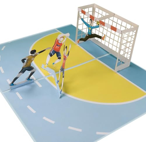 Sweetpopup® Pop Up Karte Handball - 3D Geburtstagskarte Handballspieler | Glückwunschkarte Grußkarte Geschenkkarte Gutschein | Geburtstag Sport Sportler | Klappkarte Handband Spiel, 165