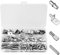 SZCXDKJ 110 Stück 3 Stile vernickelte Regalstifte Halterungsstifte Schrank Möbel Regalstifte Unterstützung Sortiment Kit perfekt für Regallöcher,Silber