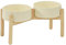Havniva Ceramic Raised Dog Bowl with Stand for Large Breed Dog Dish Pet Food and Water Bowl (Double Bowl with Stand - Beige, 21cm)