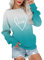 WLHBF Hoodie Damen Oversize Langram Valentinstag für Liebe Druck Farbverlauf Langarm Rundhals Pullover Pullover Kapuzenjacke (AA, M)