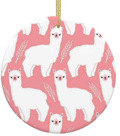 Alpaka Lama Weihnachtsschmuck Schöne Weihnachten Keramik Rund Anhänger Christbaumschmuck Kugeln