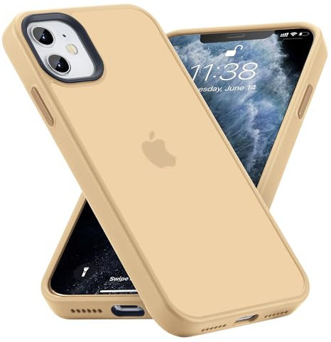 Yriklso for iPhone 11 Phone Case, Shockproof for iPhone 11 Case, Military Grade Drop Protection, Protective Hard Back Slim Translucent Case for iPhone 11 6.1'', Coffee