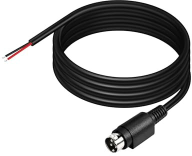 PNGKNYOCN Câble de remplacement 18AWG 4 Pin DIN Male DIY Pigtail Cable for CCTV Camera System Chargers Adapter (4.9 Feet)