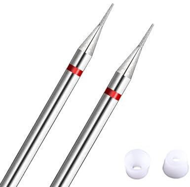 Acycoin2A 2pcs Needle Shaped Cuticle Cleaner Carbide Nail Drill File Bit (B)