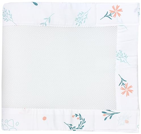 TupTam Barreaux Protection Filet Tour de Lit Bébé Mesh 3D Pack de 2 pièces, Fleurs Roses, env. 128 x 30 cm (pour lit d'enfant 140x70)