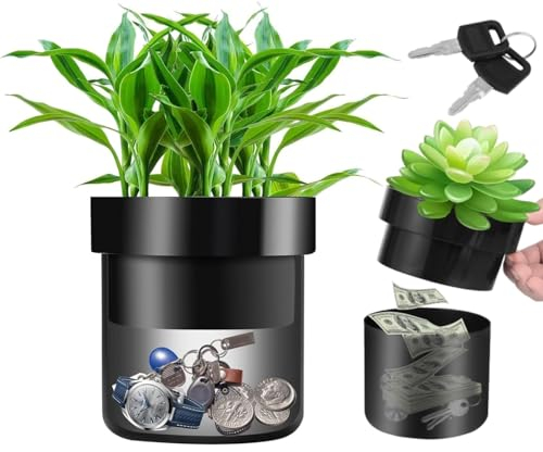 Secret Blumentopf mit verstecktem Fach, Unterbringungsbox aus echtem Blumentopf. Eine geniale und diskrete Möglichkeit, Ihre Sachen zu verstecken.