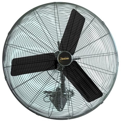 Garland Ventilador industrial TURBO 30W-V23 - Ventilador profesional de pared para taller, almacén, oficina o casa, 260 W y 210 m3/min.