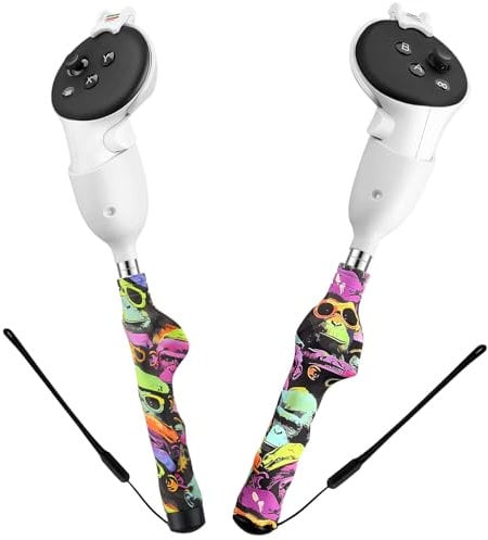 Long Arm Sticks for Meta Quest 3 Gorilla Tag| Ergonomic VR Handles with Quick Release Spring Lock | Compatible with Beat Saber, Supernatural, Tennis | Aluminum Structure (Quest 3)