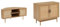 BAÏTA Meuble TV d'angle Amana Effet chêne et cannage en rotin 2 Portes & Buffet Amana Effet chêne et cannage rotin 90cm
