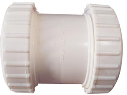 Lot de 2 raccords droits à compression pour déchets 40 mm