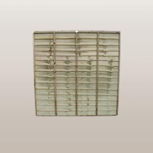 Wooden Super Lap Fence Panel Treated Timber 1.8 Metre Wide x 1.5 Metre High (5 Foot x 6 Foot) 15 Year Anti-Rot Guarantee