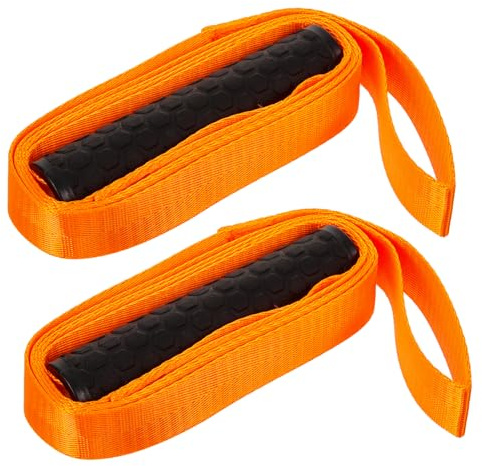 BELLIFFY 2 Stück Robustes Nylon Schleppseil für Jagd Hohe Festigkeit Orangefarben Tragbar mit Griff für Professionellen Hirschtransport im Freien