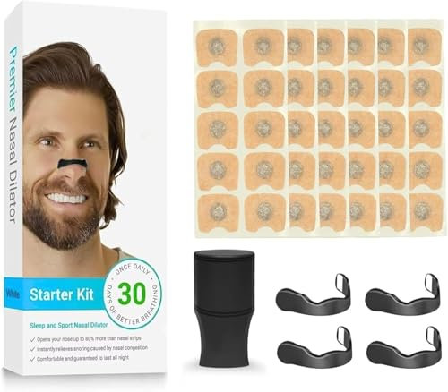 New & Improved Magnetic Nasal Strips Starter Pack Black | Magnetic Nasal Strips Anti-Snoring Nasal Strips 30 Day Supply | Magnetic Anti-Snoring Sleep Nasal Strips for Men and Women