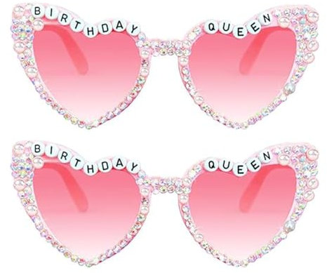 EHDWXVZM 2 Stück Herzförmige Brillen, Hochzeitssonnenbrillen, Partysonnenbrillen, Bekleidungszubehör, Foto-Requisiten, Partyzubehör