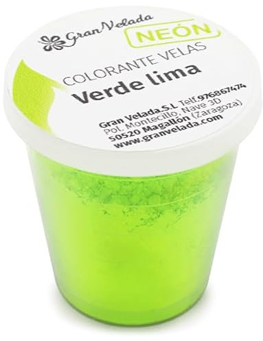 Gran Velada - Colorante en Polvo Verde Lima Neón para Velas 500 cc | Uso Artesanal | Pigmento en Polvo para Velas | Variedad de colores