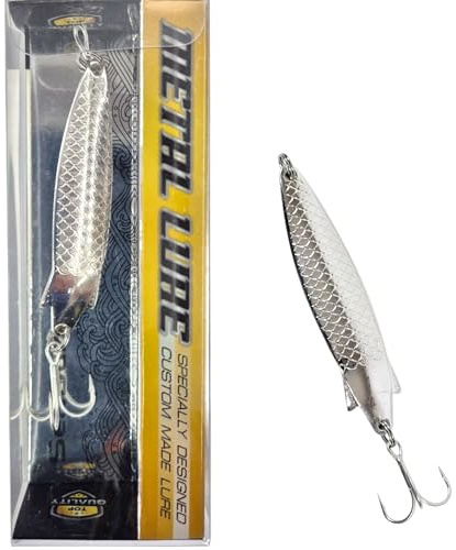SEABUZZ Asymmetrisch Blinker 22g/7,5cm - Hecht Barsch Zander Angelköder | Drillingshaken Köder - Metalllöffel Harte Köder - Spinner Angeln Sport - Angel Spoon - Hechtköder - Barschköder