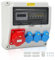 Joparri Wandverteiler, 3x 16A/230V/IP44 Schuko, 5 polig Stromverteiler Baustromverteiler, Mit Amperemeter, schwere Gummischlauchleitung Stromzufuhr, Steckdosen Sicherheitsklappdeckeln