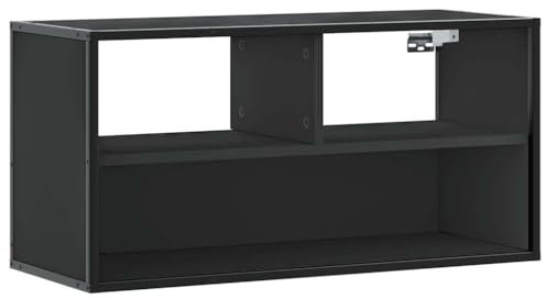 vidaXL Mobile TV Nero 80x31x39,5 cm in Truciolato e Metallo, Mobile TV a Parete, Mobile per dispositivi multimediali, consolle Porta TV, Mobile TV