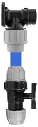 Wall Flange Kit 20mm MDPE - Designed for Secure and efficient Connections with 20mm MDPE Pipes Suitable for Gardening, Backyard, Around The House, Farmhouse (with in-Line Valve)