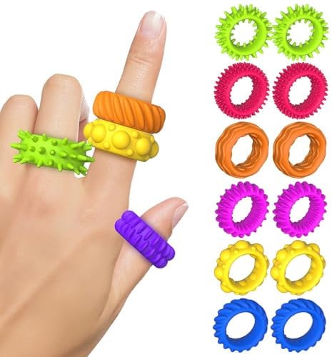 BelleVive 12er-Pack Zappelspielzeuge für Kinder, sensorische Ringe, Zappelringe, sensorisches Spielzeug für Kinder mit Autismus – leises Zappeln gegen Angst im Klassenzimmer