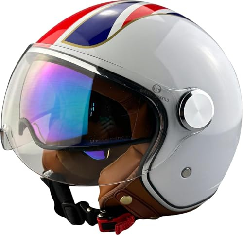 ViPER RSV19 Open Face Motorbike Helmet - Scooter Motorcycle Crash Jet Helmet for Men Women with Sun Visor - Electric Bike & Road Bike Road Legal ECE 22.06 Approved Motorbike Helmets
