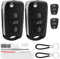 guobinZH 2 Pack Flip Key Fob Case Replacement Compatible for Hyundai i10 i20 i30 ix20 ix35 Kia Sportage Ceed Soul Rio Picanto 3 Button Car Remote Control Folding Key Fob Shell Cover with Rubber Pad