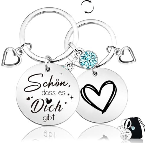 Happirra Schön Dass es Dich Gibt Geschenke, Geschenk für freund Schlüsselanhänger Damen, Dankeschön Geschenke für Frauen Kollegin Freund Erzieherin Geburtstagsgeschenk Jugendweihe Geschenke Kommunion