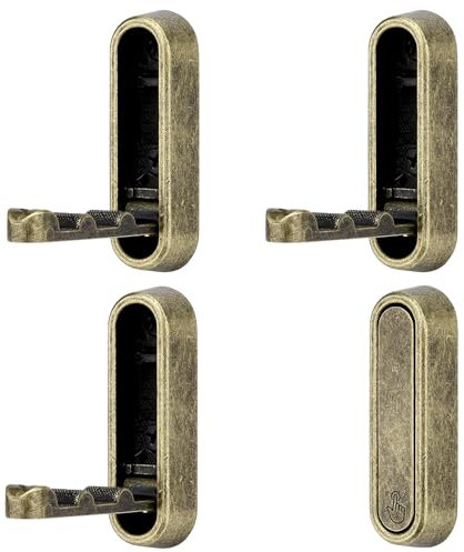 SYZOW 4 Stück Faltbarer Wandhaken, Kopfhörer Wandhalterung Klapphaken 90 °Faltbare Wandhaken Kleiderhaken Klappbare Haken Wandhandtuchhaken für Garderobe Badezimmer Küchen (Bronzefarbe)