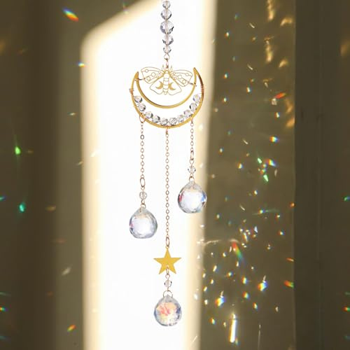 XJLyaya Attrape Soleil Cristal, Pendentif de Jardin, Suspendu Suncatcher Pendentif Ornement Capteur, pour Fenêtre Chambre et Jardin Noël Jour de Fête Mariage (Couleur 7)