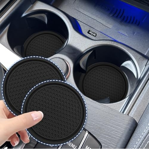 WEDSLK 2Pcs Car Cup Holder Coaster for Skoda Enyaq iV Karoq Kodiaq, Car Cup Holder Insert, Anti-Slip Shockproof Car Coasters for Cup Holders, Car Accessories