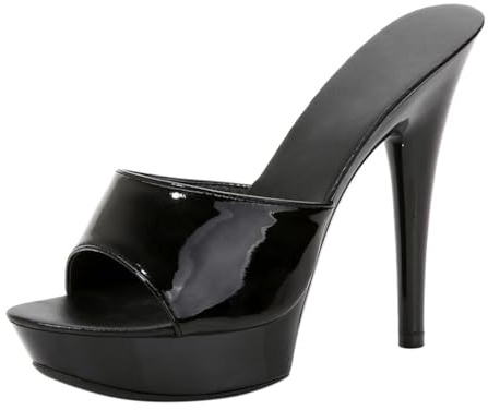 Minetom Damen Plateau High Heels Stiletto Sandaletten Hausschuhe Pantoletten Absatzschuhe Elegant Peep Toe Plattform Abend Party Hochzeit Sandalen
