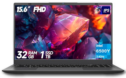 BLUEING 15,6 Zoll Laptop Computer, Laptop mit 32 GB RAM 1 TB SSD, Gold 6500Y (bis zu 3,4 GHz), 1080P FHD IPS-Display, Typ-C, HDMI, USB3.2, WLAN, Bluetooth, lange Akkulaufzeit, Laptops für Business