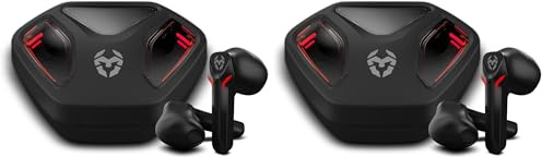 KROM KALL - Auriculares in-Ear Gaming estéreo, Micrófono Integrado, Bluetooth 5.3 Zero Latency, Push to Talk, Diseño ergonómico, 12 Horas de Bateria, Estuche Carga, Cable USB Type-C Incluido, Negro