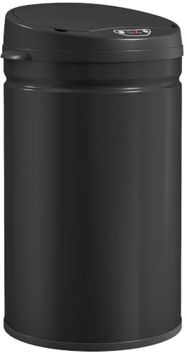 HOMCOM 30L Sensor Bin with Soft-Close Lid Automatic Touchless Kitchen Black | Motion Sensor Rubbish Bin, Fingerprint Resistant Stainless Steel, Hygienic, Home Office Use
