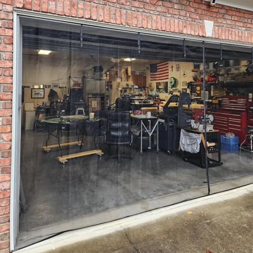 Moustiquaire Magnétique Pour Porte De Garage, Rideau De Porte De Garage Fibre De Verre Renforcée, Résistante à La Déchirure, Durable, Pour Animaux De Compagnie, Noir(Gris,396 x 244 cm(13 x 8 ft))