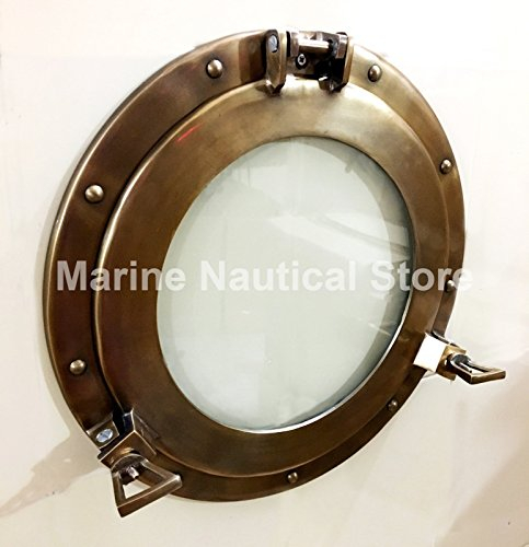 Marine Nautical Store Antik Kanal Boot Bullauge Fenster Schiff Rund Glas Wanddekoration Bullauge (38,1 cm)