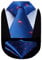 HISDERN Blau Krawatte für Herren Flamingo Hochzeit Taschentuch Business Klassisch Krawatte und Einstecktuch Set