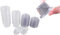 Tikwisdom, set di 100 tazze in plastica usa e getta con coperchio, contenitori per condimenti, dolci con gelatina, mini soufflé, porzionamenti (56,7 g)