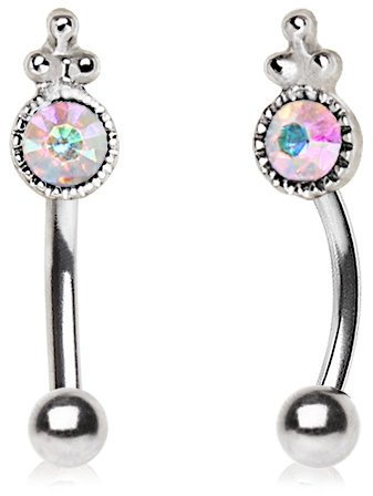 eeddoo Piercing Banane Augenbraue Silber Edelstahl