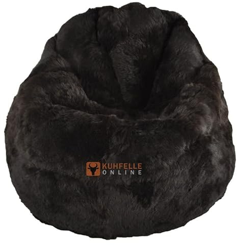 Generisch Lammfell Sitzsack schwarz Natur Pouf aus echtem Öko Lammfell