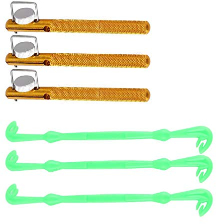 3 STÜCKE Angeln Knoten Bindewerkzeug + 3 STÜCKE Haken Tier Angeln Dehooker Set Angeln Tackler Werkzeug für Angler