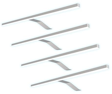 kalb Material für Möbel LED Kleiderschrankleuchte Aufbauleuchte Schrankbeleuchtung 1-4er SET chrom / silbergrau 600mm, Oberfläche:verchromt, Auswahl:4er Set neutralweiss