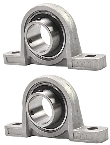 Othmro Stehlager, 2 Stück KP007 Flansch-Stehlager, 35 mm Bohrungsdurchmesser, Lagerstahl, Gusseisen, selbstausrichtender Steuerblock, Flansch, montiertes Lager mit Schraubverschluss