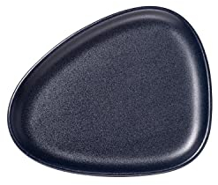LindDNA Curve Teller aus Steingut in der Farbe Navy Blue, Maße: 22cm x 19cm x 1,5cm, 990169