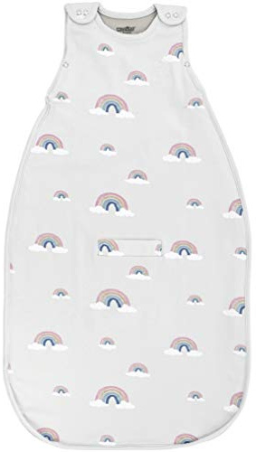 Woolino Ultimate 4 Season Baby Sleeping Bag - Merino Wool Baby Sleep Sack, Organic Cotton Outer, Temperature Regulating Year Round Wearable Blanket, Adjustable Universal Size 2-24 Months - Rainbow
